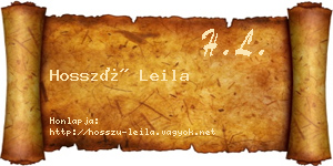Hosszú Leila névjegykártya